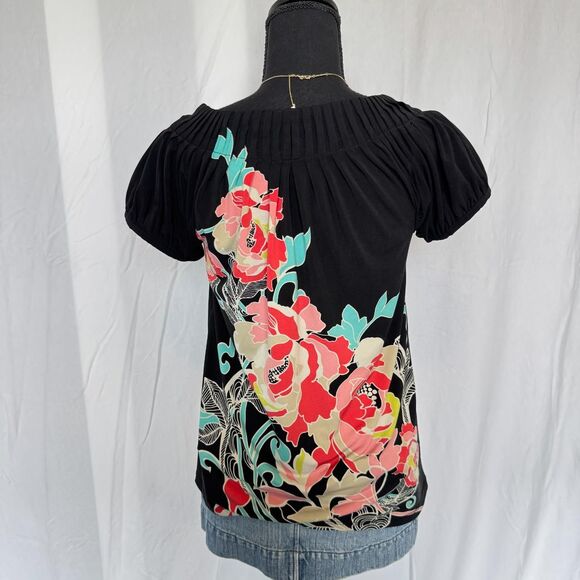 Vintage Style & Co Top \ Y2K 2000s Retro Floral Off-The-Shoulder Blouse - Picture 7 of 8